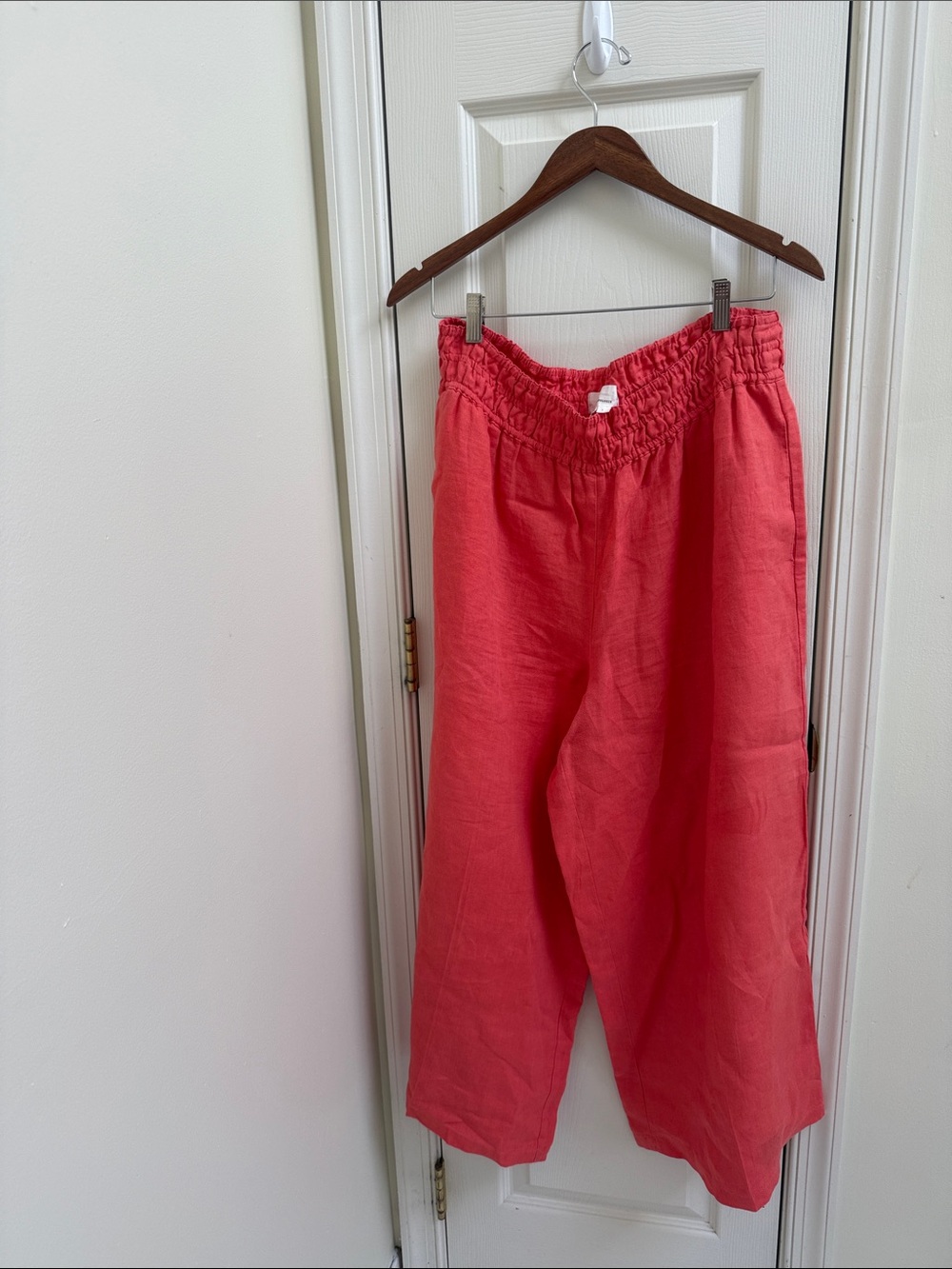 Anthropologie Coral-Red Wide Leg Elastic Waist Kids Joggers